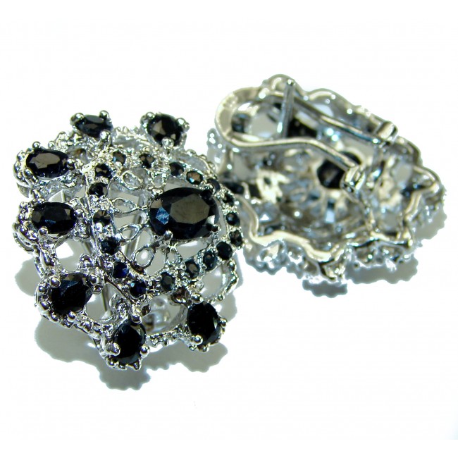 Gabriella Luxurious Sapphire .925 Sterling Silver handmade Earrings
