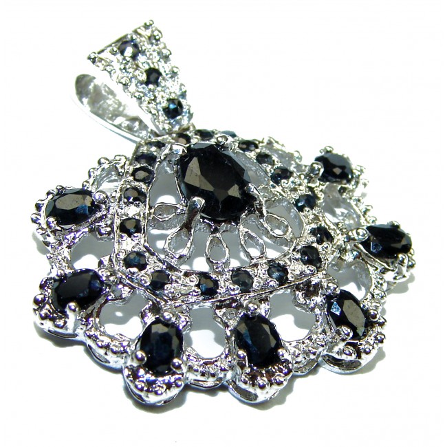 Gabriella Luxurious Sapphire .925 Sterling Silver handmade Pendant