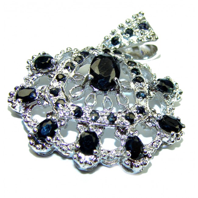 Gabriella Luxurious Sapphire .925 Sterling Silver handmade Pendant