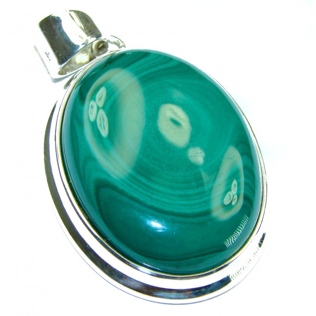 Authentic 28.8 grams best quality Malachite .925 Sterling Silver handmade Pendant