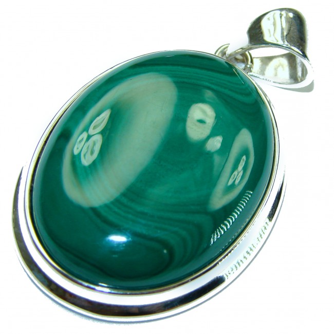 Authentic 28.8 grams best quality Malachite .925 Sterling Silver handmade Pendant