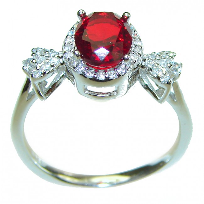 Timeless Treasure Red Topaz .925 Sterling Silver ring s. 7