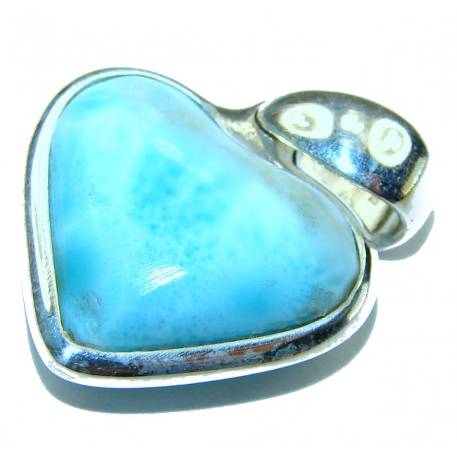 Posh Angel's Heart amazing quality Larimar .925 Sterling Silver handmade pendant