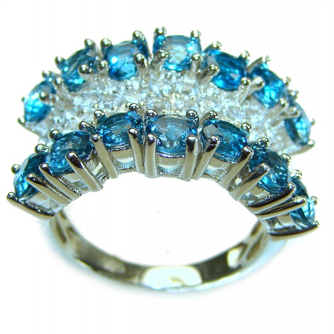 London Blue Topaz .925 Sterling Silver handcrafted Ring size 7 1/4