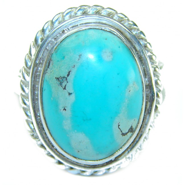 Great quality Blue Turquoise .925 Sterling Silver handcrafted Ring size 7 1/4