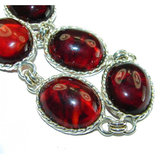 Authentic Beautiful Amber .925 Sterling Silver handcrafted Bracelet