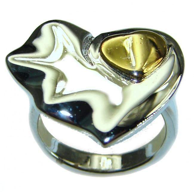 Two Hearts .925 Sterling Silver Handcrafted Ring size 6