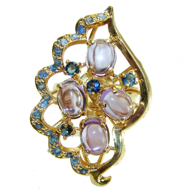 Miabella Amethyst Sapphire 14K Gold over .925 Sterling Silver ring size 7