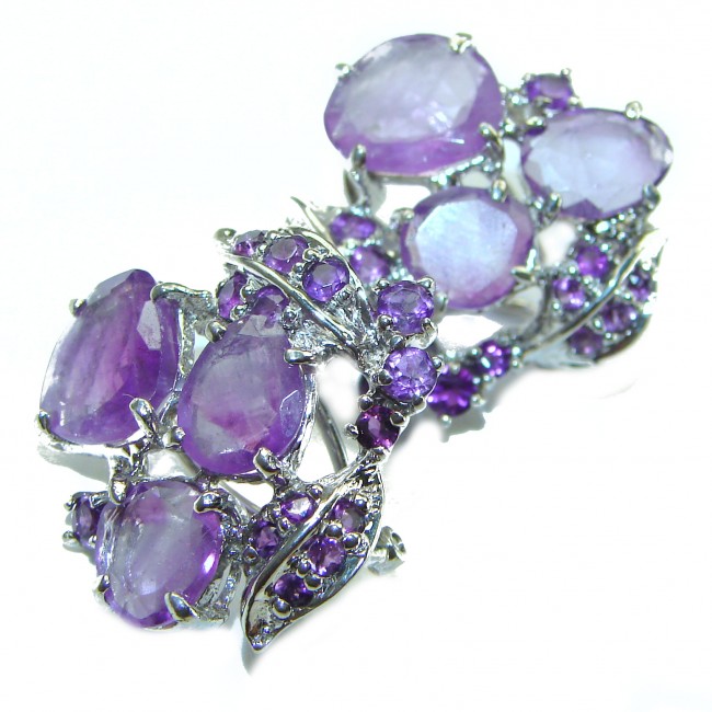 Fancy authentic Amethyst .925 Sterling Silver handcrafted earrings