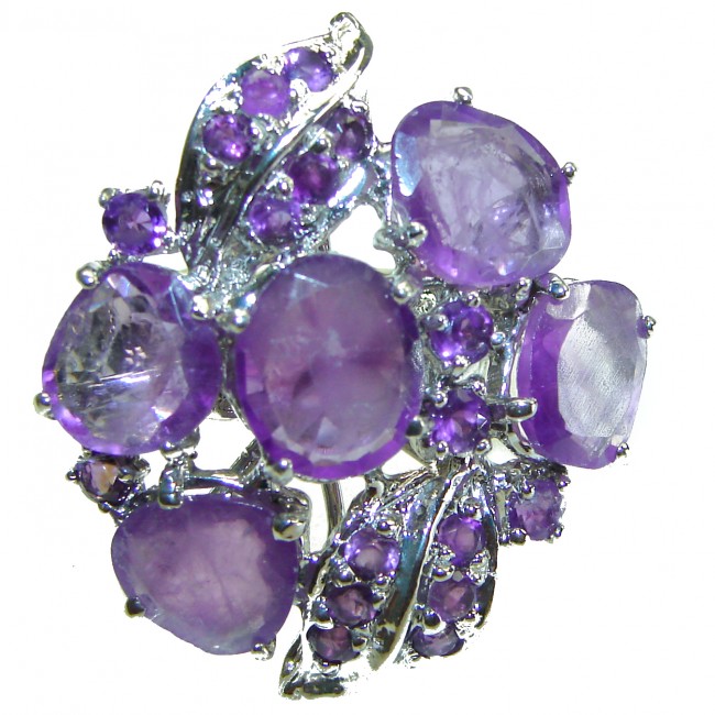 Fancy authentic Amethyst .925 Sterling Silver handcrafted ering s. 7 1/2