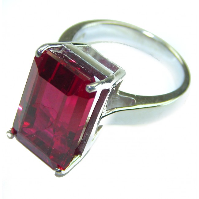 Carmen Lucia 10.5 carat Red Topaz .925 Silver handcrafted Cocktail Ring s. 5 1/4