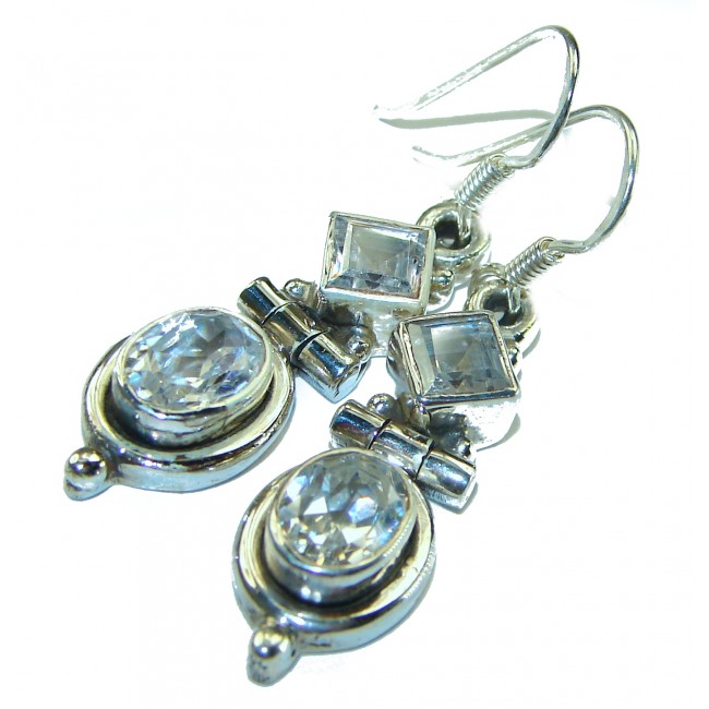 White Topaz .925 Sterling Silver .925 Sterling Silver handcrafted Earrings