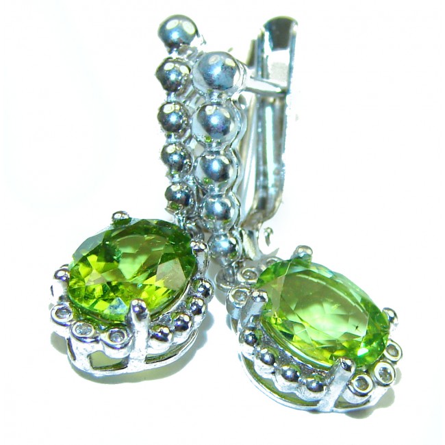 Authentic Peridot .925 Sterling Silver HANDMADEmade earrings