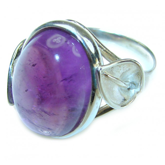 Spectacular Amethyst .925 Sterling Silver Handcrafted Ring size 8