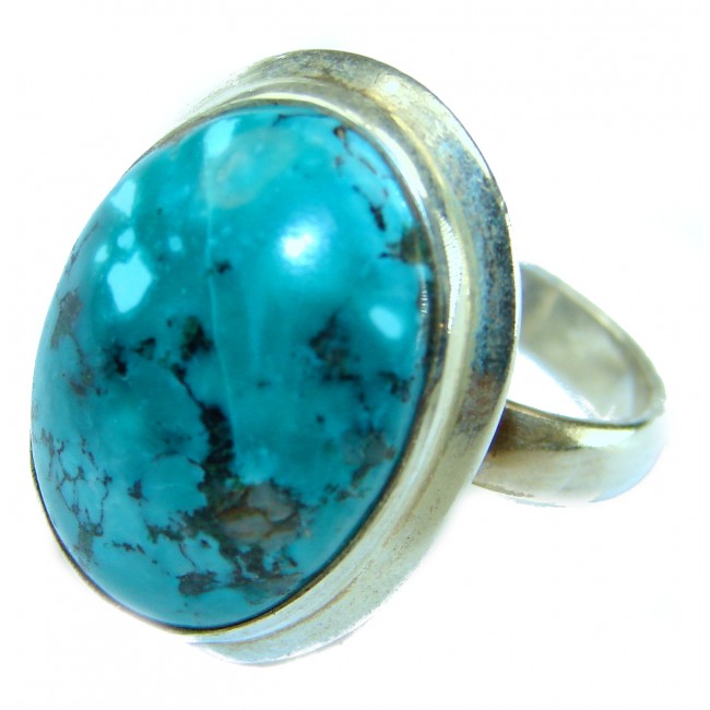 Arizona Beauty authentic Turquoise .925 Sterling Silver large handcrafted Ring size 7