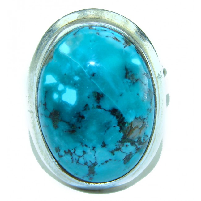 Arizona Beauty authentic Turquoise .925 Sterling Silver large handcrafted Ring size 7