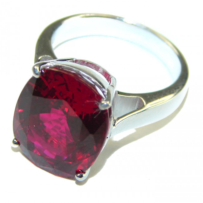 Casablanca 15.5 carat Red Topaz .925 Silver handcrafted Cocktail Ring s. 8