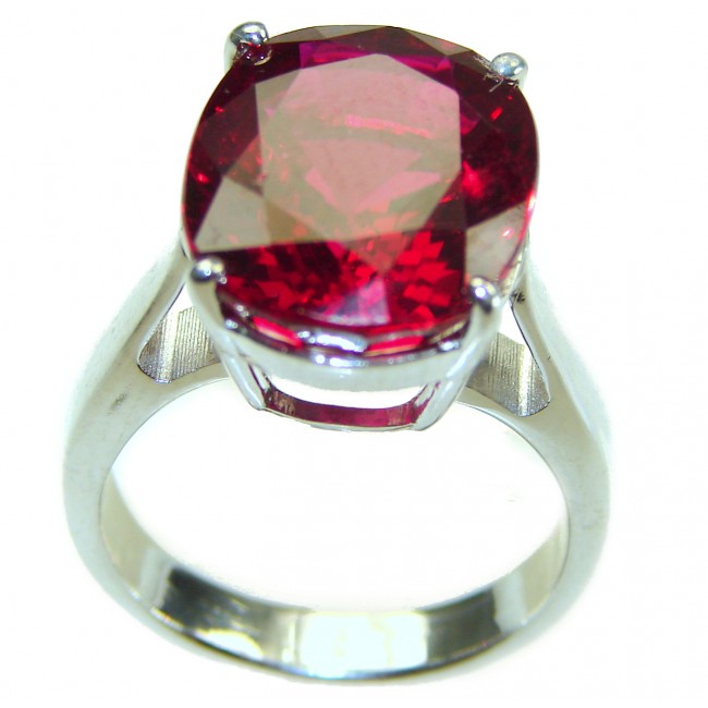 Casablanca 15.5 carat Red Topaz .925 Silver handcrafted Cocktail Ring s. 8