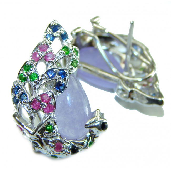 Luxurious Style Natural Tanzanite .925 Sterling Silver handmade earrings