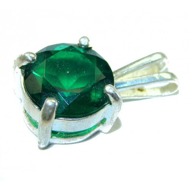 Genuine green Topaz .925 Sterling Silver handmade Pendant