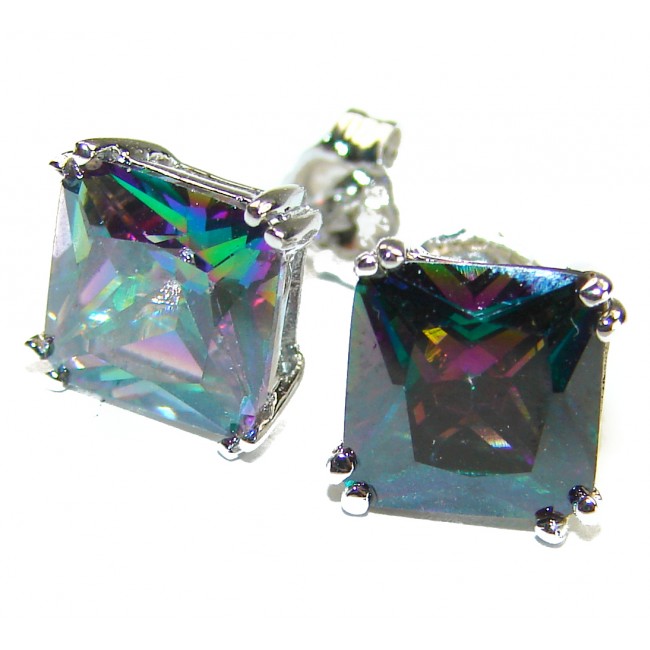 Mystical Eye Rainbow Magic Topaz .925 Sterling Silver earrings