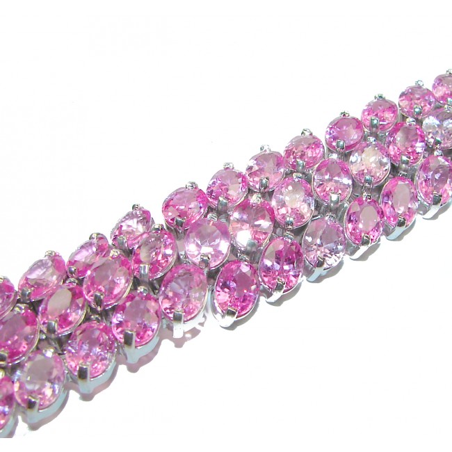 Mesmerizing Hot Pink Topaz .925 Sterling Silver handmade Bracelet