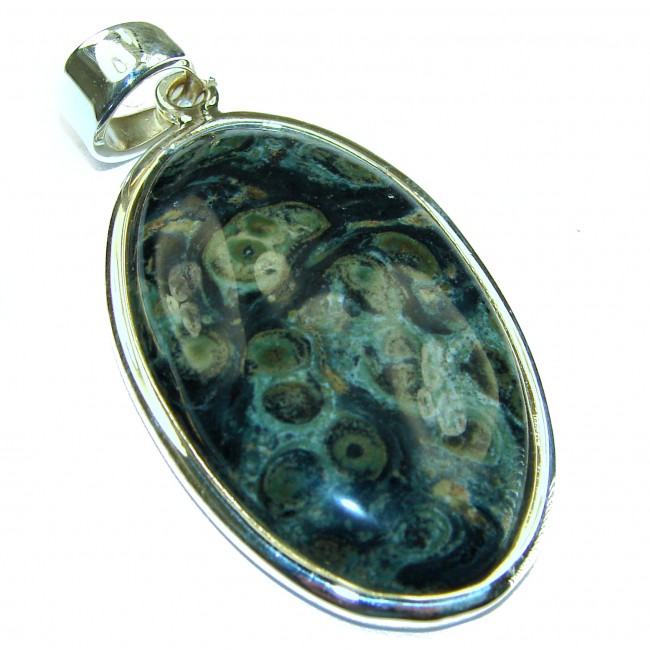 Green Rhyolite .925 Sterling Silver Pendant