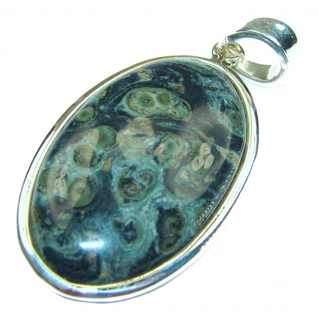 Green Rhyolite .925 Sterling Silver Pendant