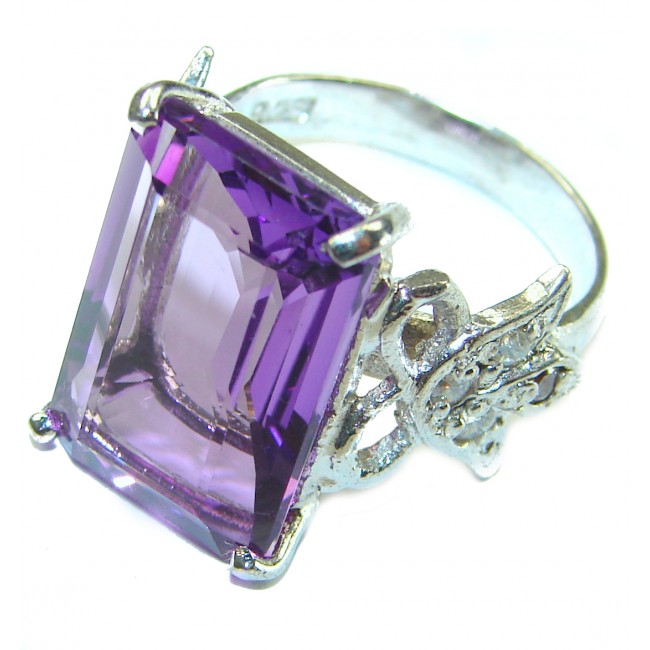 Spectacular Amethyst .925 Sterling Silver Handcrafted Ring size 7 1/2