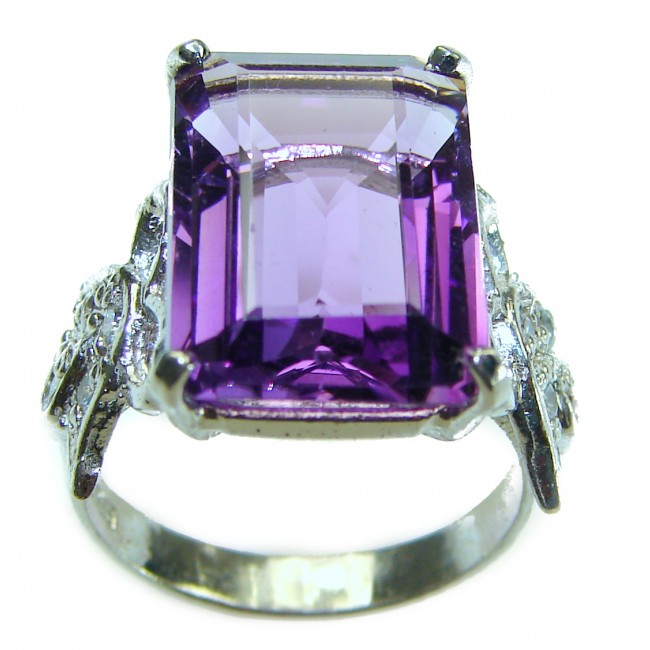 Spectacular Amethyst .925 Sterling Silver Handcrafted Ring size 7 1/2