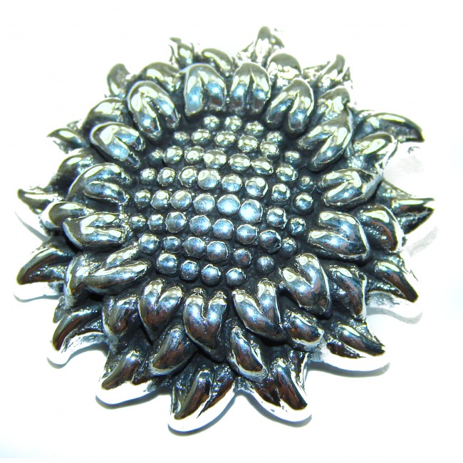 Sterling Sunflower .925 Silver Bali handmade Pendant