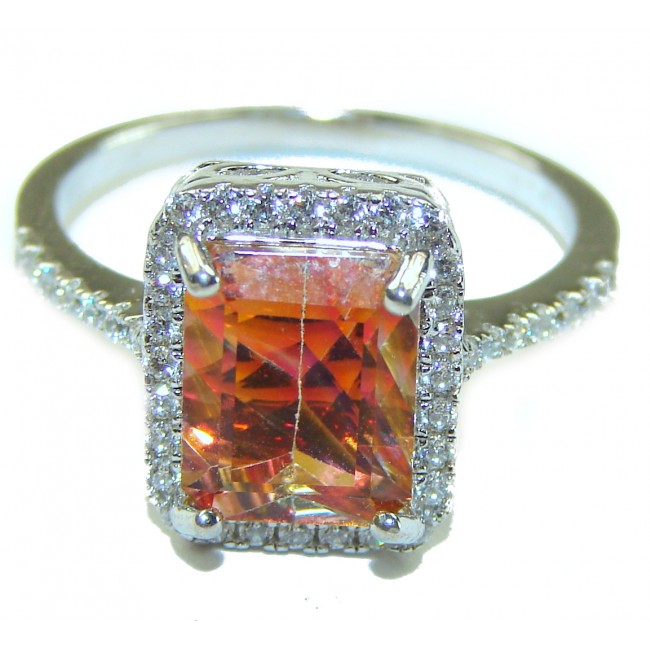 Mystic Golden Topaz .925 Sterling Silver handmade Cocktail Ring size 9