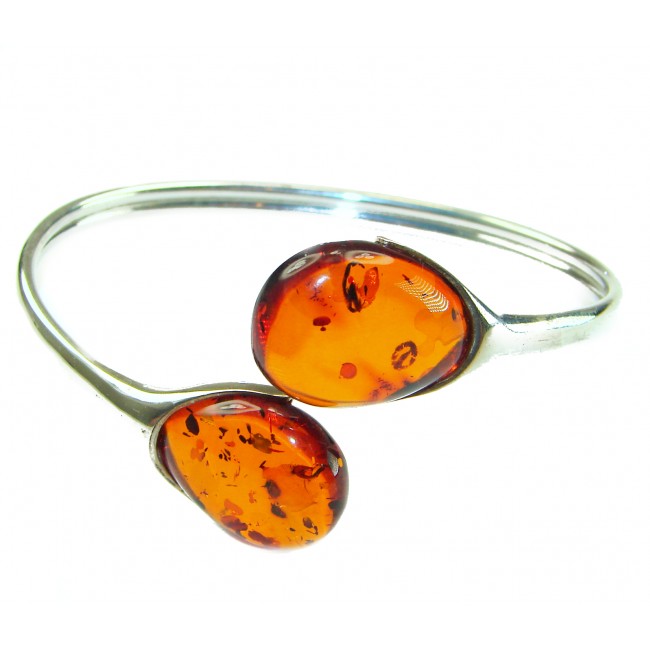 Excellent Golden Baltic Amber .925 Sterling Silver entirely handcrafted Bracelet