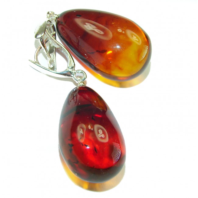 Golden Honey Drops authentic Baltic Amber .925 Sterling Silver earrings