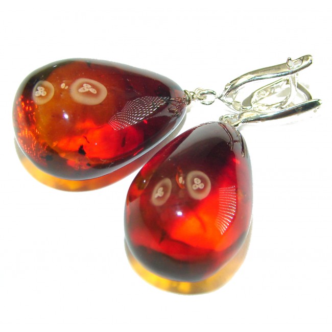 Golden Honey Drops authentic Baltic Amber .925 Sterling Silver earrings