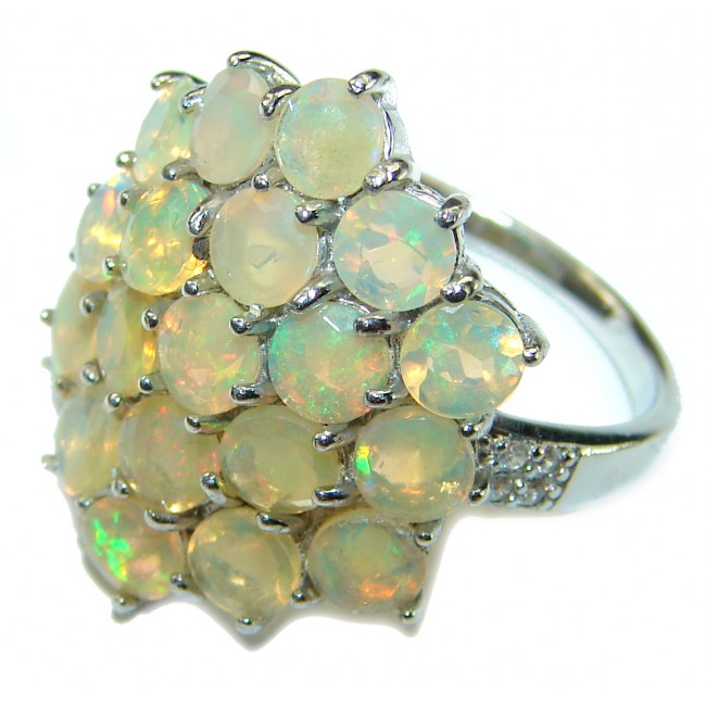 Golden Cascade Ethiopian Opal .925 Sterling Silver handmade Ring size 9