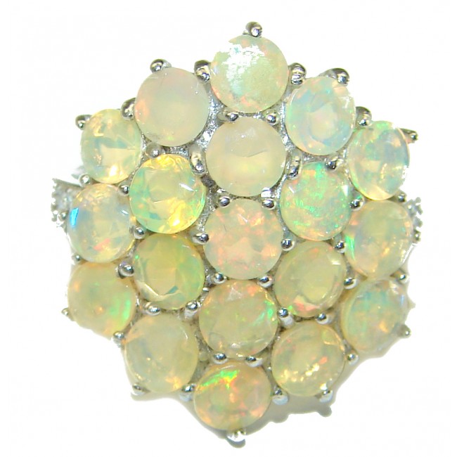 Golden Cascade Ethiopian Opal .925 Sterling Silver handmade Ring size 9