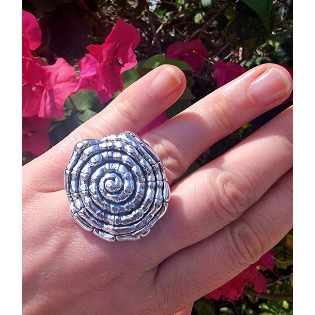 Ariadne's Thread Italy Made Silver Sterling Silver LARGE ring s. 6