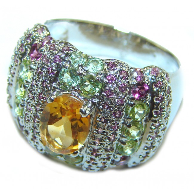 Stunning Citrine .925 Sterling Silver handcrafted ring size 8