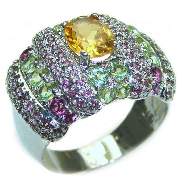 Stunning Citrine .925 Sterling Silver handcrafted ring size 8