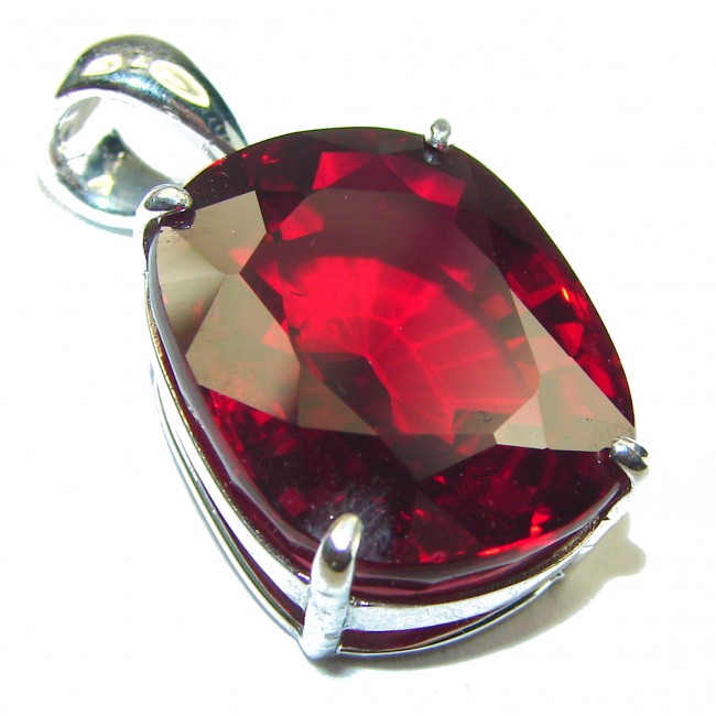 True Passion Red Topaz .925 Sterling Silver handmade Pendant