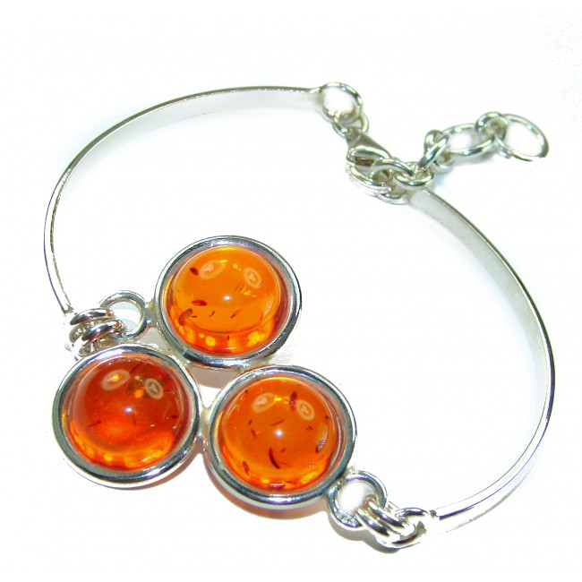 Excellent Baltic Amber .925 Sterling Silver entirely handcrafted Bracelet