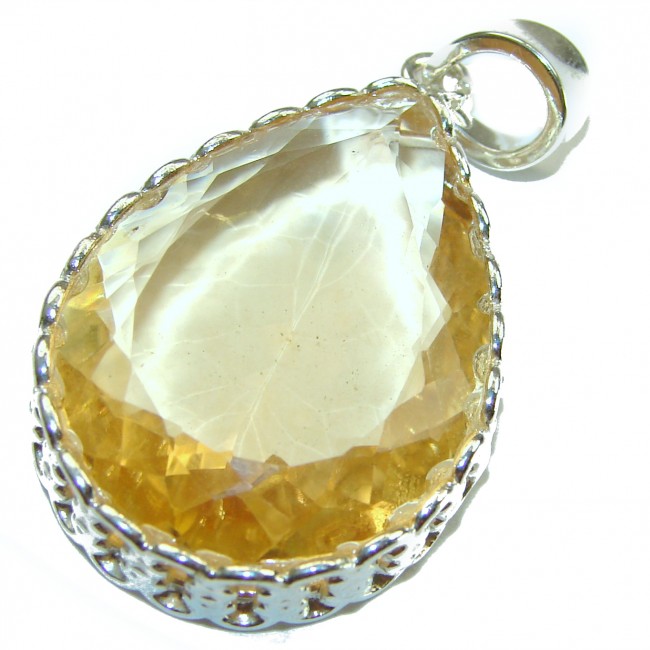 Authentic Golden Lemon Quartz .925 Sterling Silver handmade Pendant