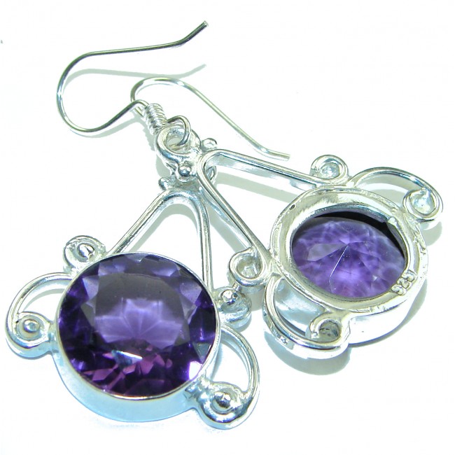 Purple QUARTZ .925 Sterling Silver handcrafted .925 Sterling Silver handmade earrings