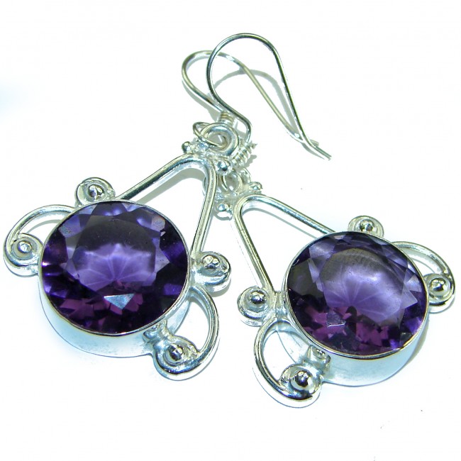 Purple QUARTZ .925 Sterling Silver handcrafted .925 Sterling Silver handmade earrings