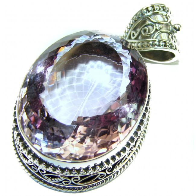 Best quality 33.5 grams Genuine Pink Amethyst .925 Sterling Silver handcrafted pendant