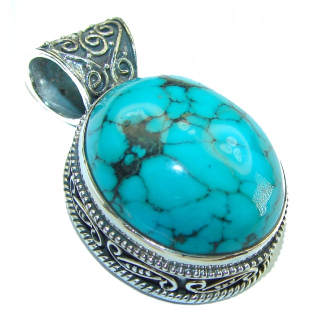 Arizona Beauty Natural Natural Turquoise .925 Sterling Silver handmade pendant