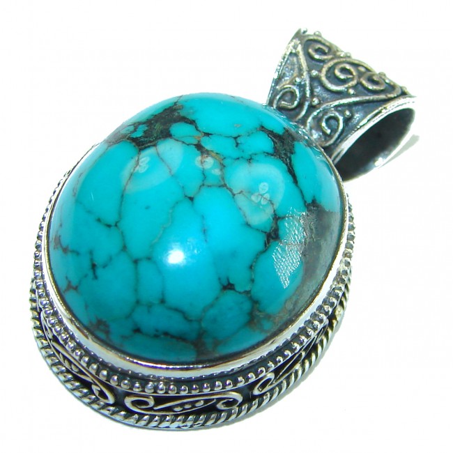 Arizona Beauty Natural Natural Turquoise .925 Sterling Silver handmade pendant