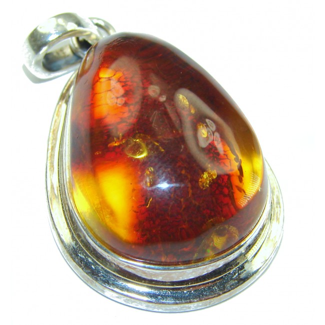 Vintage Beauty authentic Baltic Amber .925 Sterling Silver handcrafted pendant