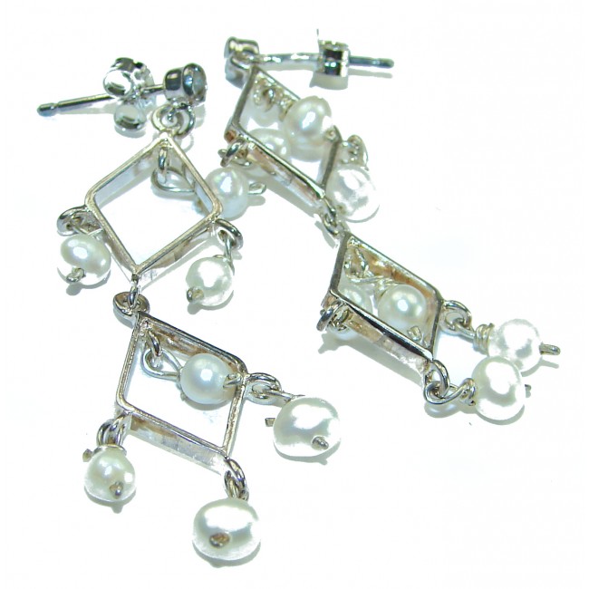 Fresh Pearl .925 Sterling Silver handcrafted Earrings